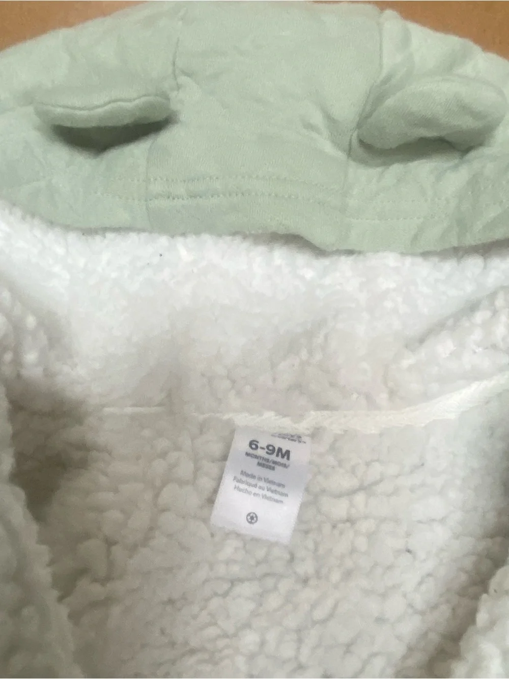 Carter's Mint Green Quilted Hooded Jacket with Sherpa Lining